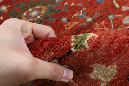 273 x 362 cm | Serapi Orange Design Hand Knotted veg Dye Wool Afghan Carpet
