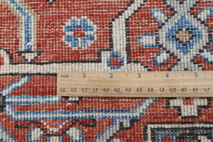 273 x 362 cm | Serapi Orange Design Hand Knotted veg Dye Wool Afghan Carpet