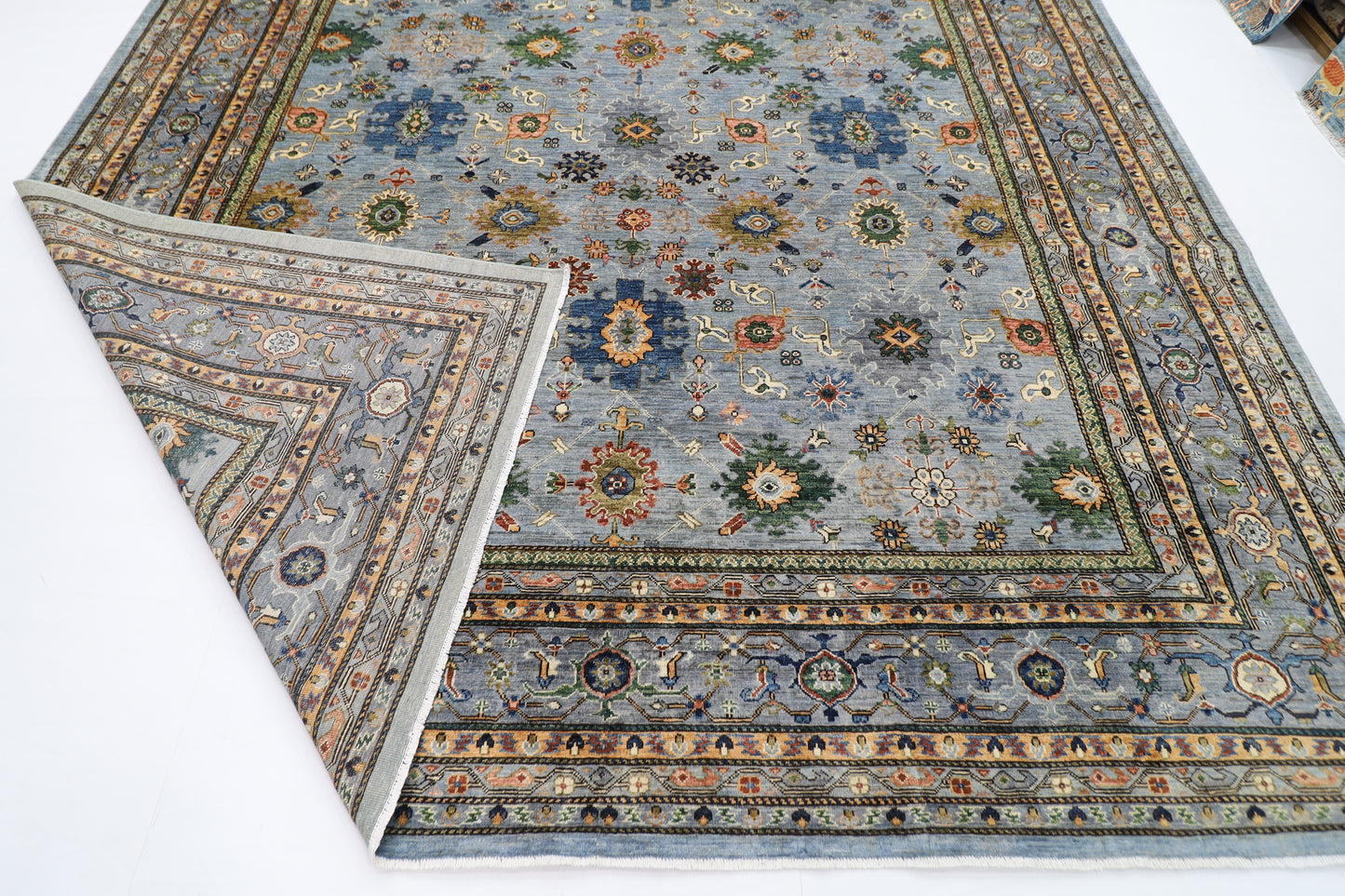 306 x 422 cm | Oriental Bidjar Gray Area Rug Afghan Hand Knotted Veg Dye Wool carpet