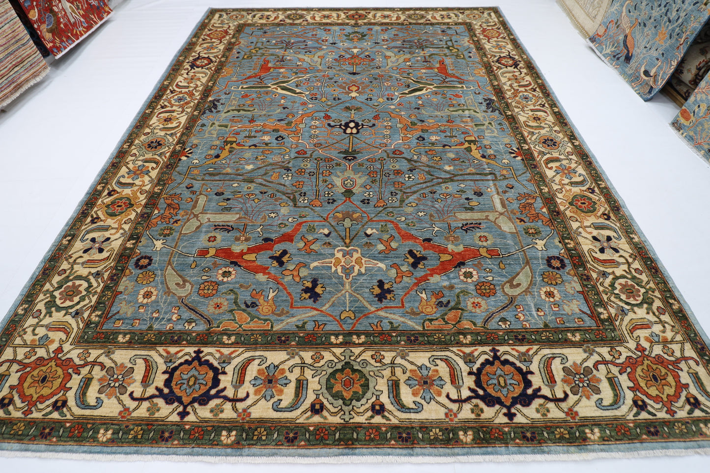 280 x 372 cm | Oriental Bidjar Blue Area Rug Afghan Hand Knotted Veg Dye Wool carpet