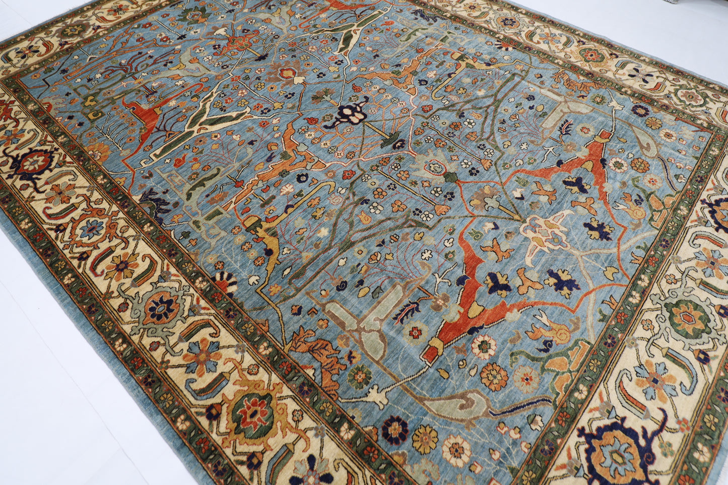 280 x 372 cm | Oriental Bidjar Blue Area Rug Afghan Hand Knotted Veg Dye Wool carpet