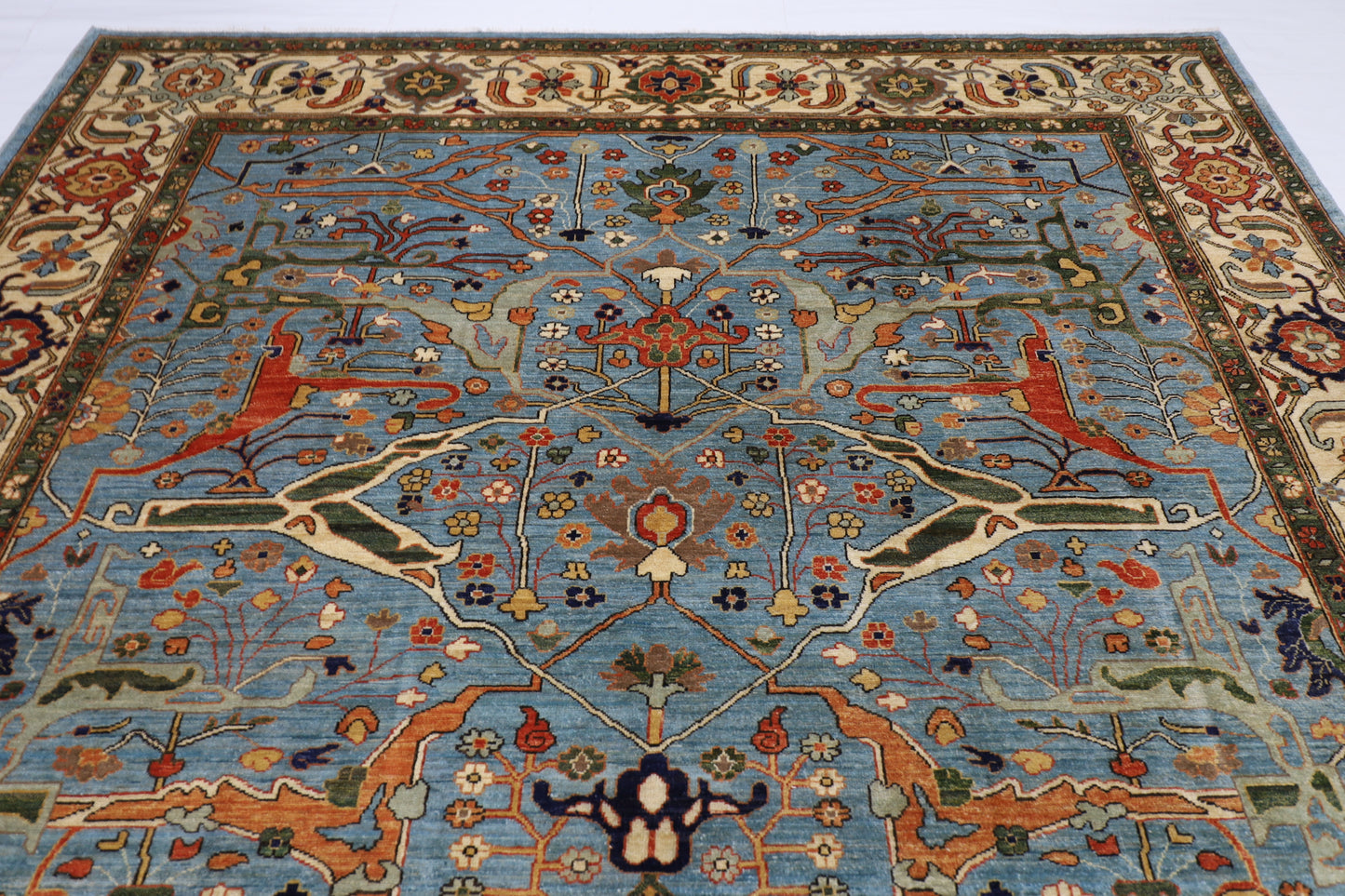 280 x 372 cm | Oriental Bidjar Blue Area Rug Afghan Hand Knotted Veg Dye Wool carpet