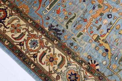 280 x 372 cm | Oriental Bidjar Blue Area Rug Afghan Hand Knotted Veg Dye Wool carpet