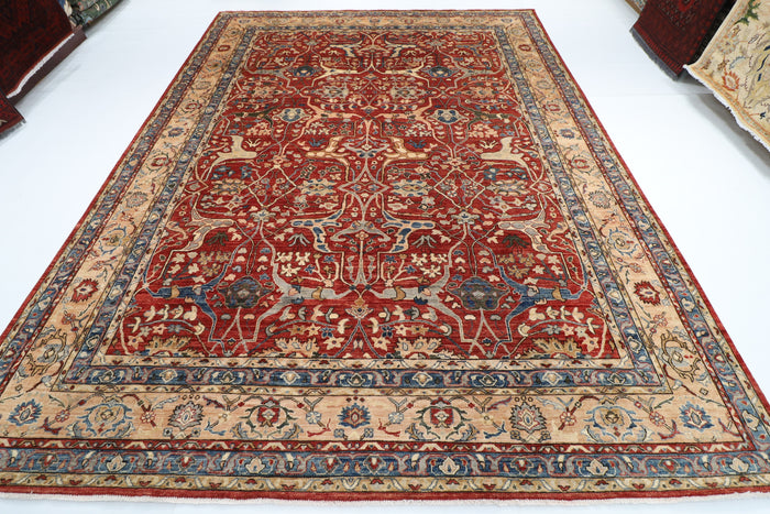 271 x 361 cm | Bidjar Orange Design Hand Knotted veg Dye Wool Afghan Carpet