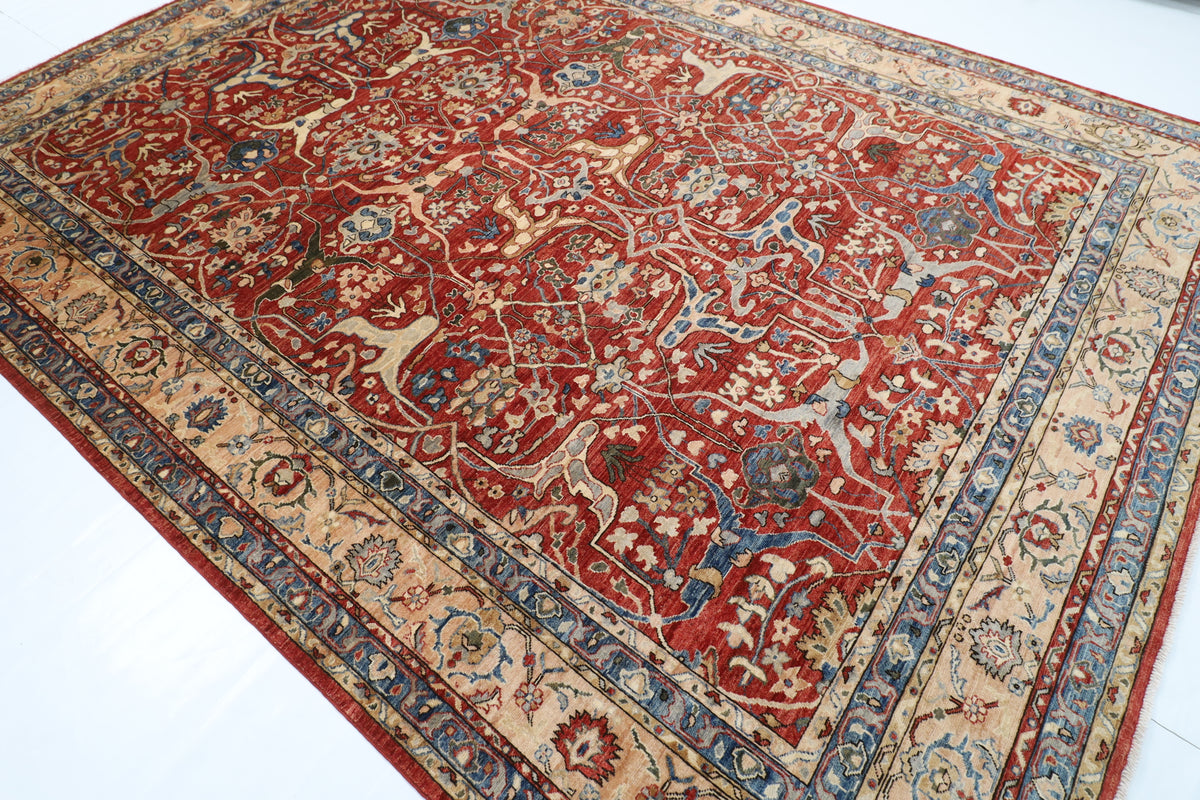 271 x 361 cm | Bidjar Orange Design Hand Knotted veg Dye Wool Afghan Carpet