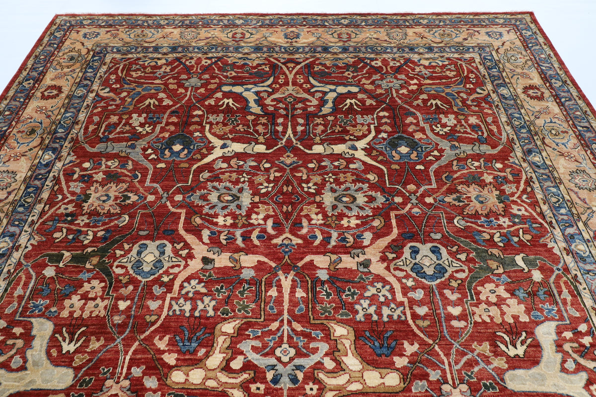 271 x 361 cm | Bidjar Orange Design Hand Knotted veg Dye Wool Afghan Carpet