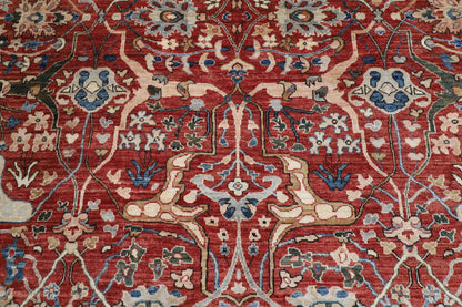 271 x 361 cm | Bidjar Orange Design Hand Knotted veg Dye Wool Afghan Carpet
