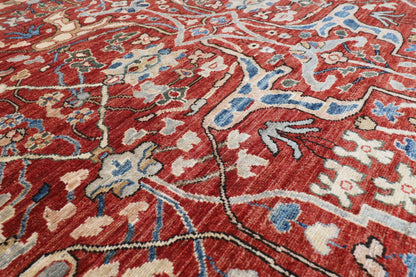 271 x 361 cm | Bidjar Orange Design Hand Knotted veg Dye Wool Afghan Carpet