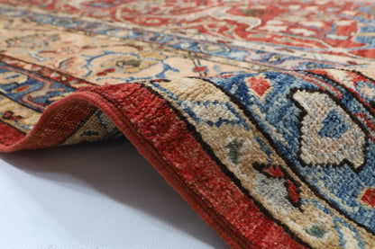 271 x 361 cm | Bidjar Orange Design Hand Knotted veg Dye Wool Afghan Carpet