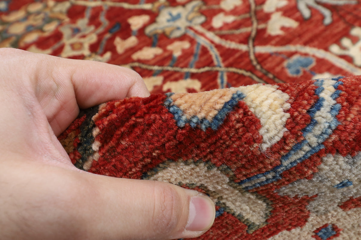 271 x 361 cm | Bidjar Orange Design Hand Knotted veg Dye Wool Afghan Carpet