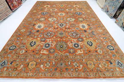 303 x 415 cm | Oriental Bidjar Orange Area Rug Afghan Hand Knotted Veg Dye Wool carpet