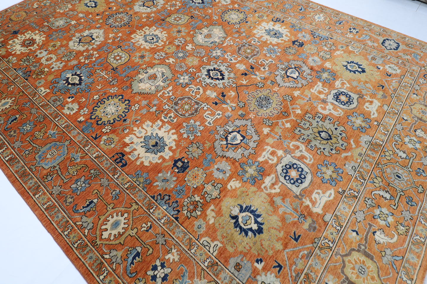 303 x 415 cm | Oriental Bidjar Orange Area Rug Afghan Hand Knotted Veg Dye Wool carpet
