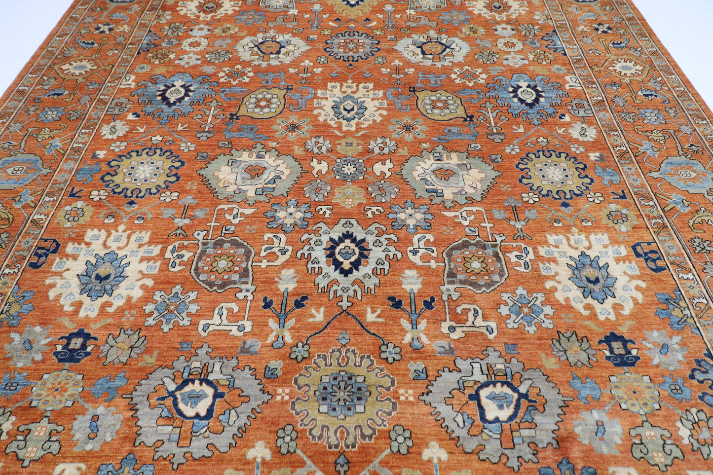 303 x 415 cm | Oriental Bidjar Orange Area Rug Afghan Hand Knotted Veg Dye Wool carpet