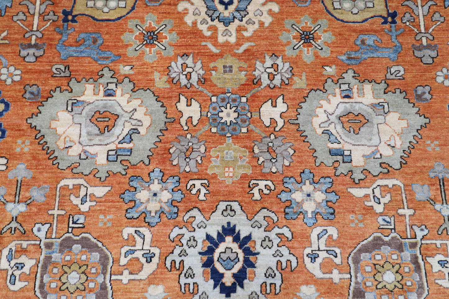 303 x 415 cm | Oriental Bidjar Orange Area Rug Afghan Hand Knotted Veg Dye Wool carpet