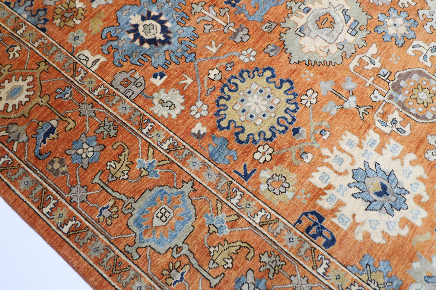 303 x 415 cm | Oriental Bidjar Orange Area Rug Afghan Hand Knotted Veg Dye Wool carpet