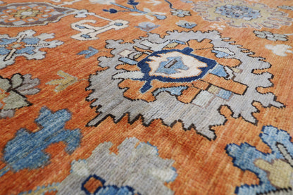 303 x 415 cm | Oriental Bidjar Orange Area Rug Afghan Hand Knotted Veg Dye Wool carpet