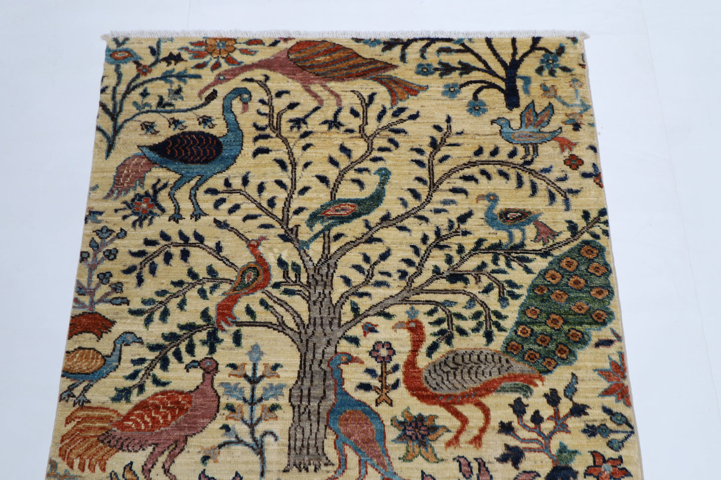 102 x 148 cm | Pictorial Birds Afghan Tribal Hand Knotted Wool Carpet