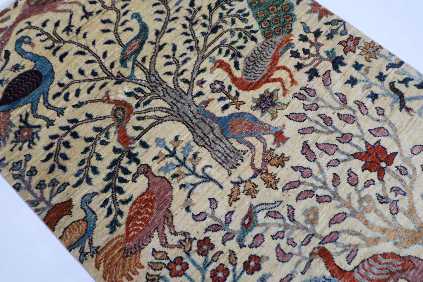 102 x 148 cm | Pictorial Birds Afghan Tribal Hand Knotted Wool Carpet