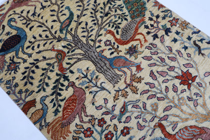 102 x 148 cm | Pictorial Birds Afghan Tribal Hand Knotted Wool Carpet