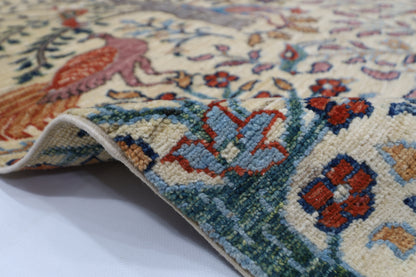 102 x 148 cm | Pictorial Birds Afghan Tribal Hand Knotted Wool Carpet