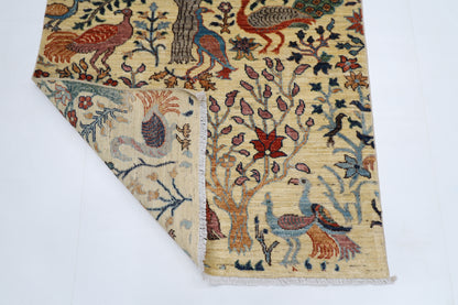 102 x 148 cm | Pictorial Birds Afghan Tribal Hand Knotted Wool Carpet