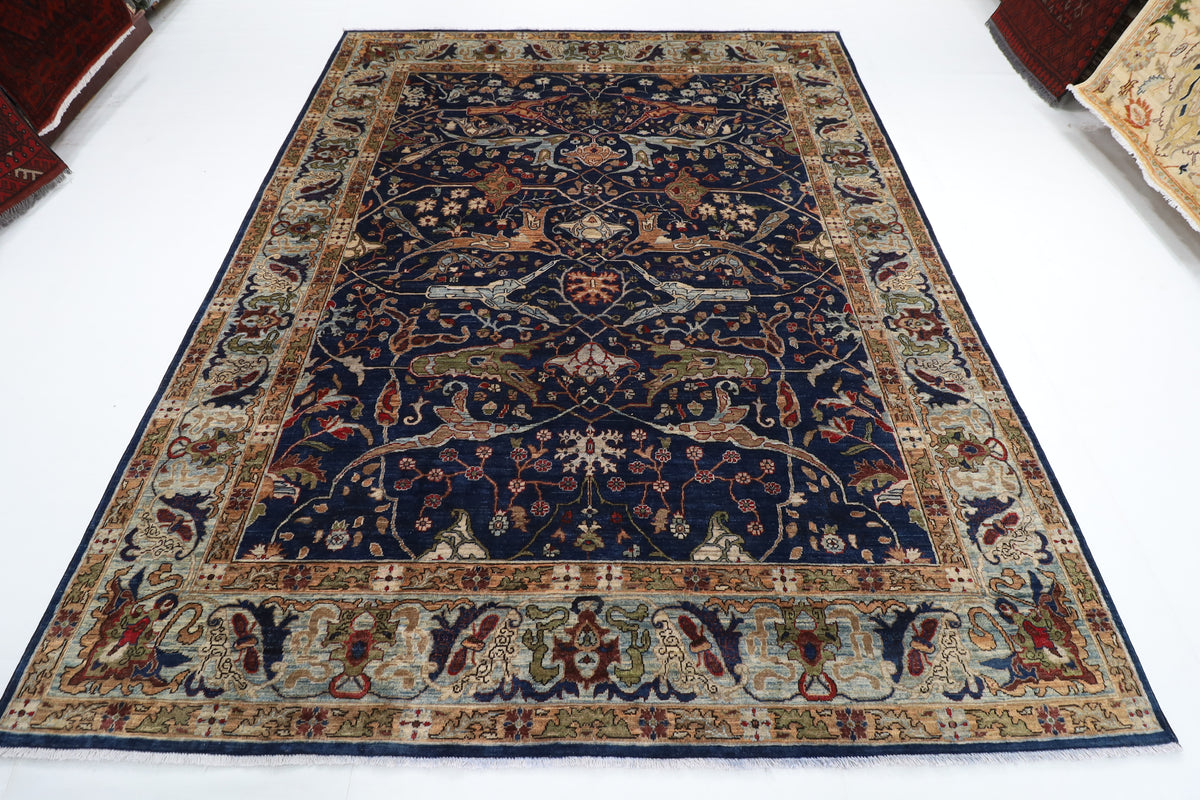 250 x 308 cm | Bidjar blue Design Hand Knotted veg Dye Wool Afghan Carpet
