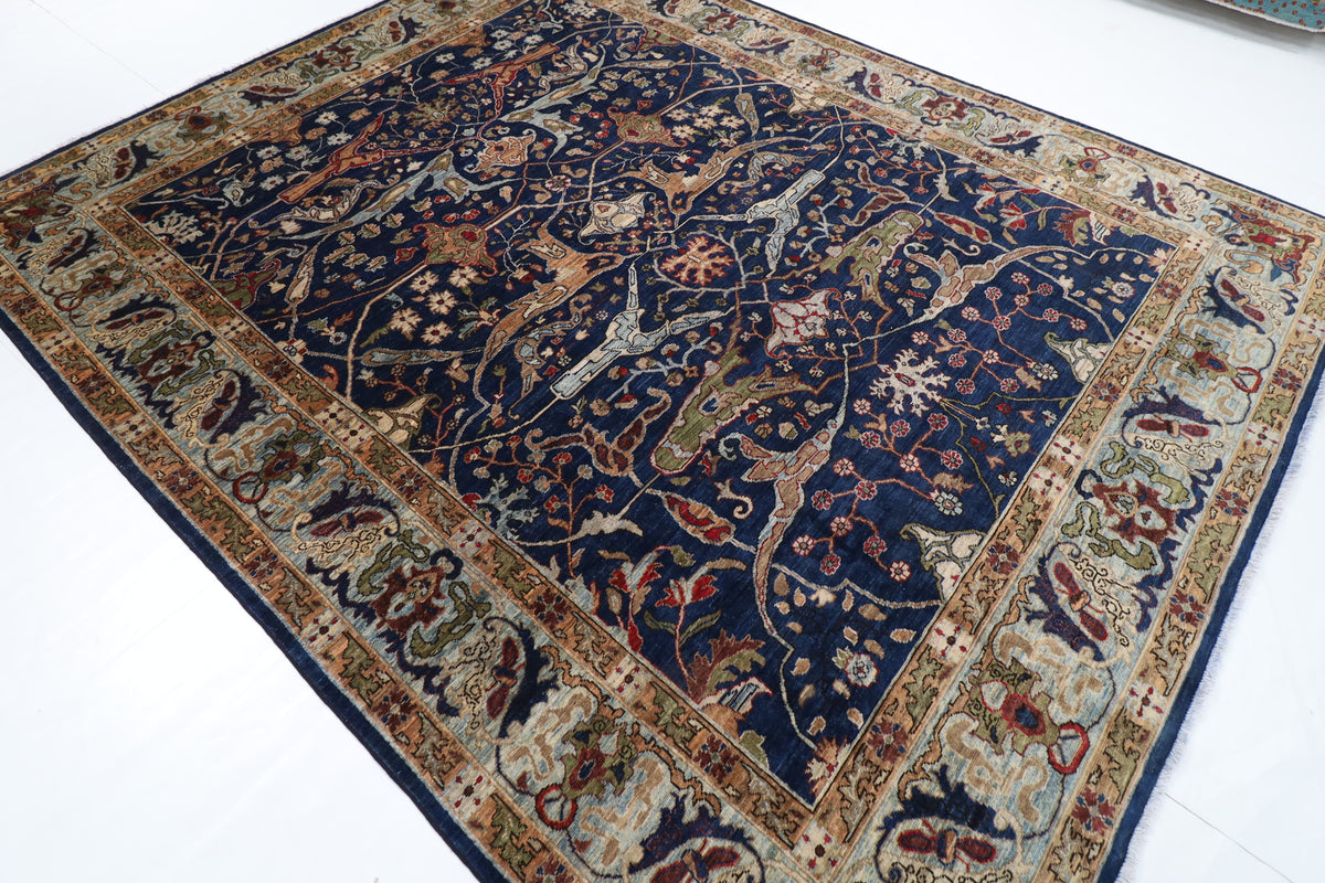 250 x 308 cm | Bidjar blue Design Hand Knotted veg Dye Wool Afghan Carpet