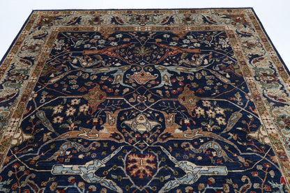 250 x 308 cm | Bidjar blue Design Hand Knotted veg Dye Wool Afghan Carpet
