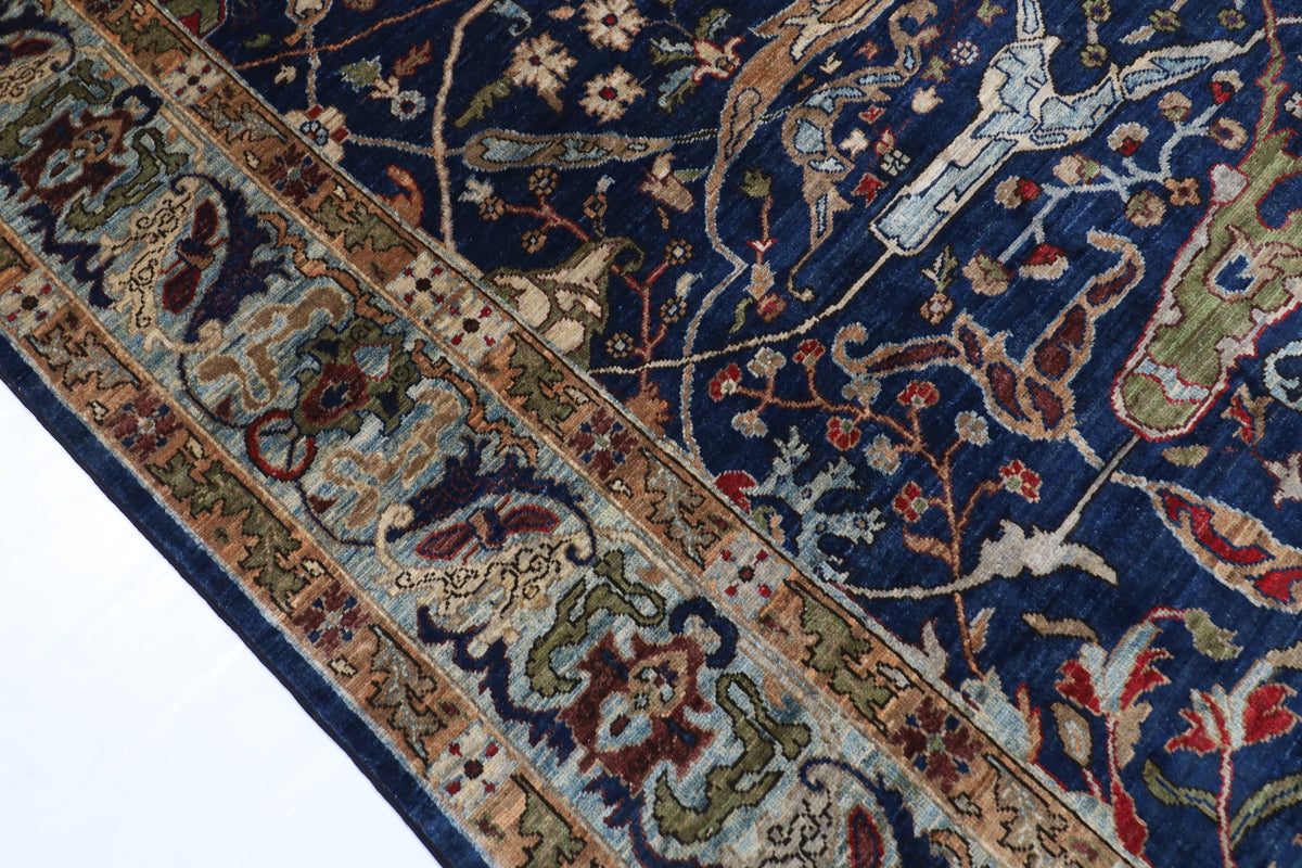 250 x 308 cm | Bidjar blue Design Hand Knotted veg Dye Wool Afghan Carpet
