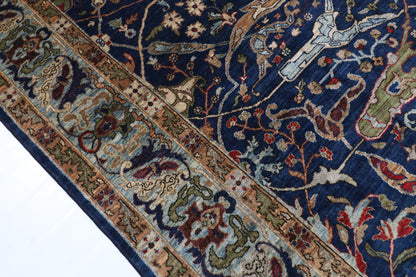 250 x 308 cm | Bidjar blue Design Hand Knotted veg Dye Wool Afghan Carpet