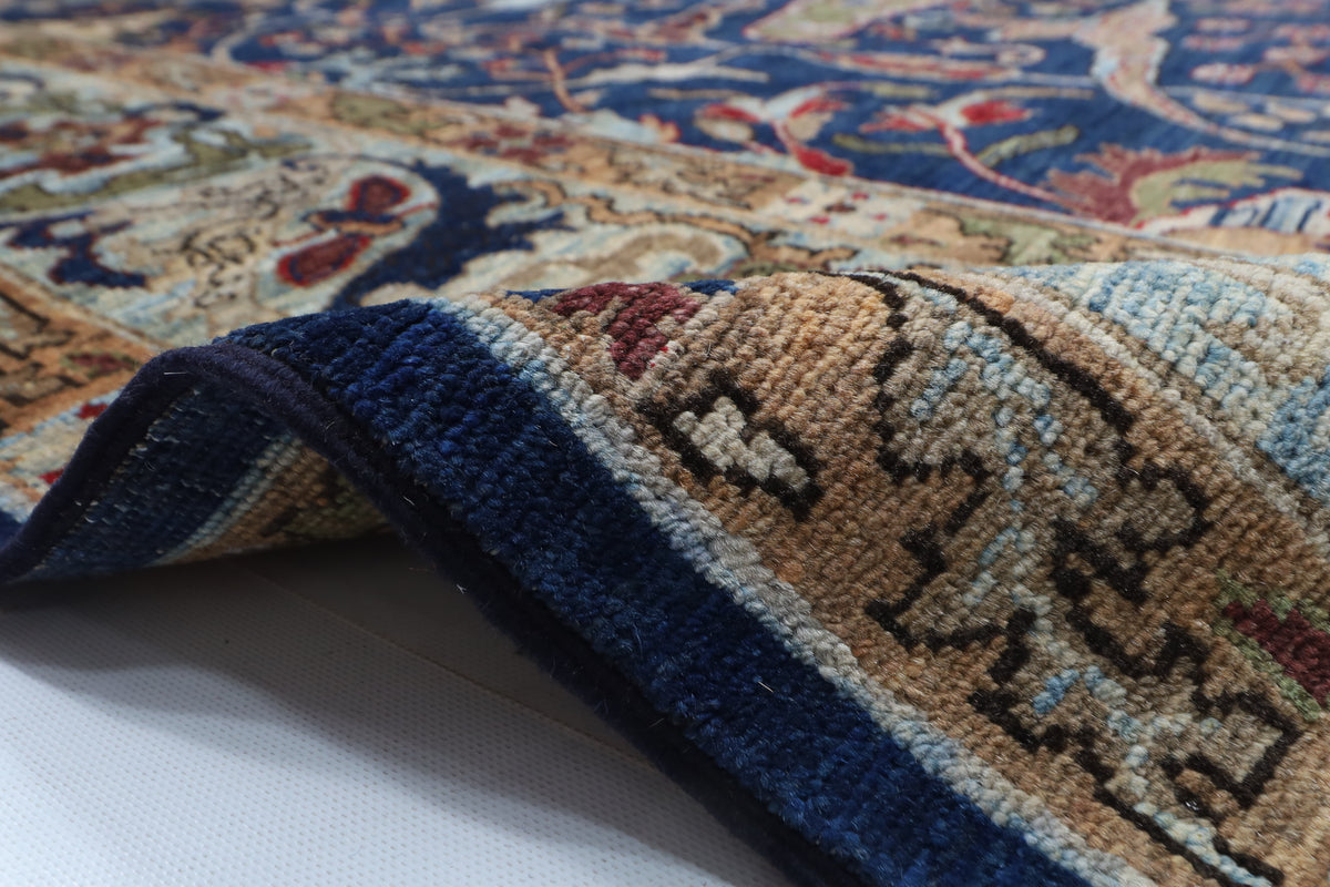 250 x 308 cm | Bidjar blue Design Hand Knotted veg Dye Wool Afghan Carpet