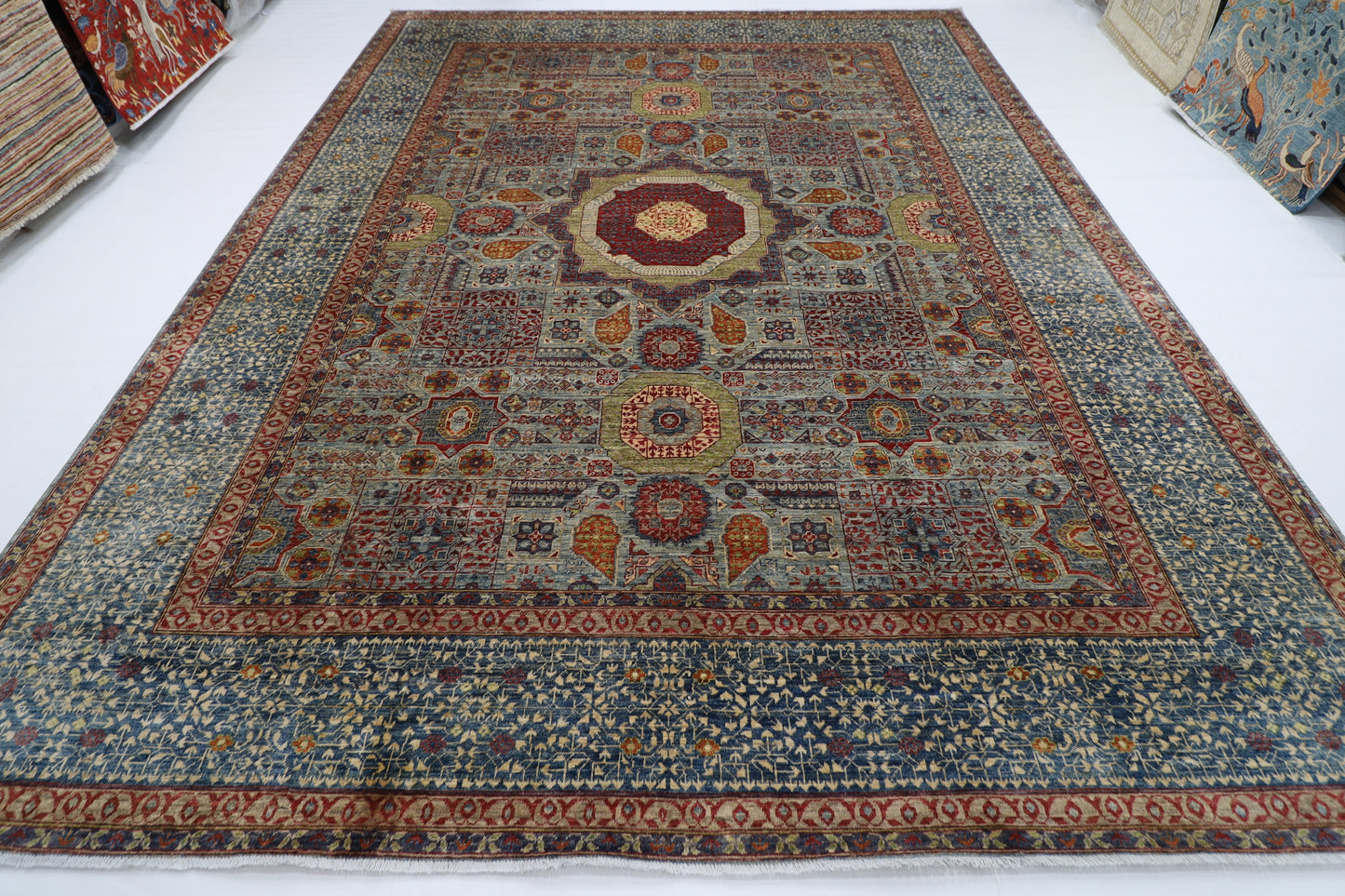 299 x 400 cm | Oriental Mamluk Geometric Area Rug Afghan Hand Knotted Veg Dye Wool carpet