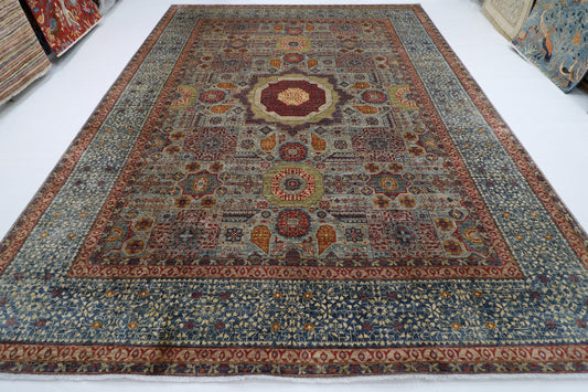 299 x 400 cm | Oriental Mamluk Geometric Area Rug Afghan Hand Knotted Veg Dye Wool carpet