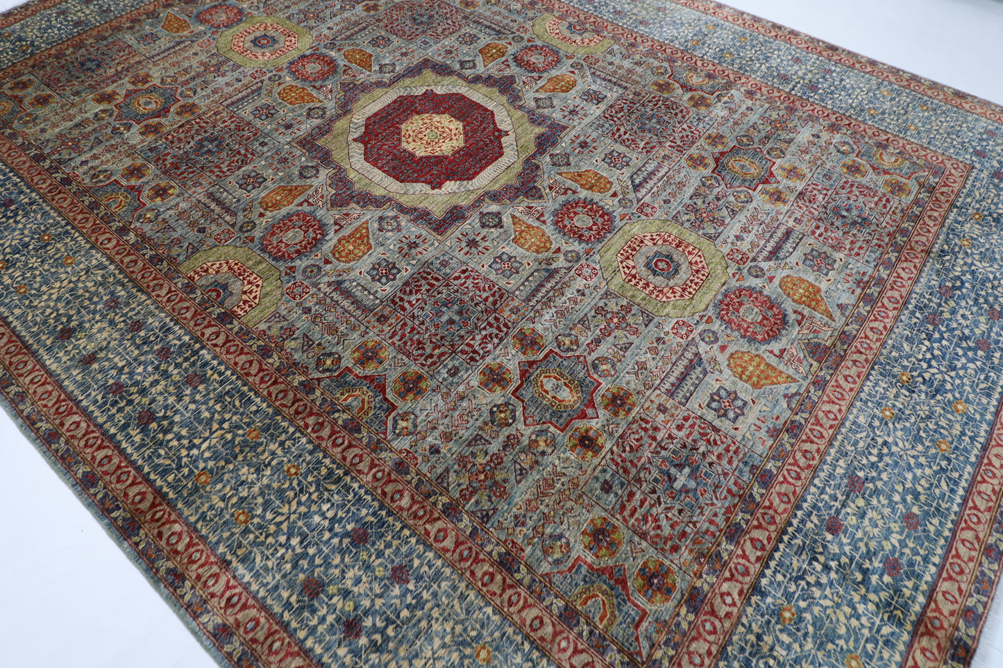 299 x 400 cm | Oriental Mamluk Geometric Area Rug Afghan Hand Knotted Veg Dye Wool carpet