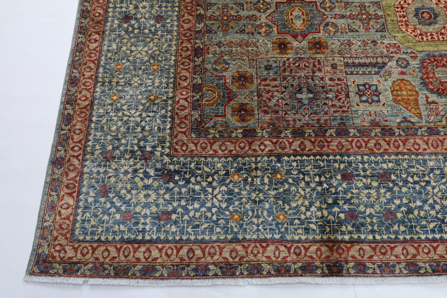 299 x 400 cm | Oriental Mamluk Geometric Area Rug Afghan Hand Knotted Veg Dye Wool carpet