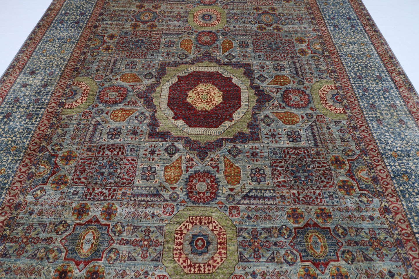 299 x 400 cm | Oriental Mamluk Geometric Area Rug Afghan Hand Knotted Veg Dye Wool carpet