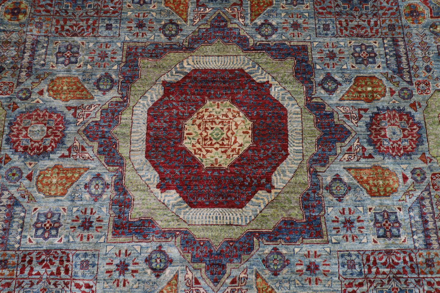 299 x 400 cm | Oriental Mamluk Geometric Area Rug Afghan Hand Knotted Veg Dye Wool carpet