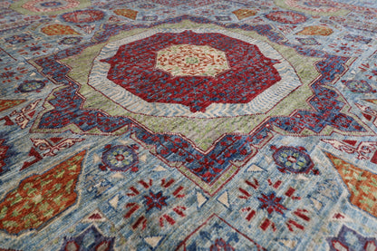 299 x 400 cm | Oriental Mamluk Geometric Area Rug Afghan Hand Knotted Veg Dye Wool carpet
