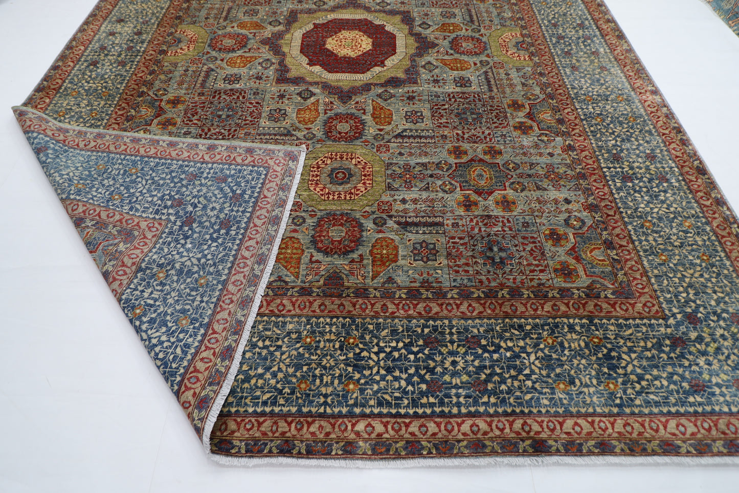 299 x 400 cm | Oriental Mamluk Geometric Area Rug Afghan Hand Knotted Veg Dye Wool carpet