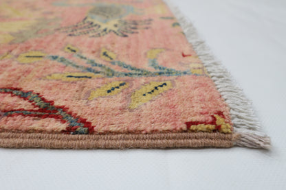 272 x 358 cm | Oriental Birds Pink Area Rug Afghan Hand Knotted Veg Dye Wool carpet