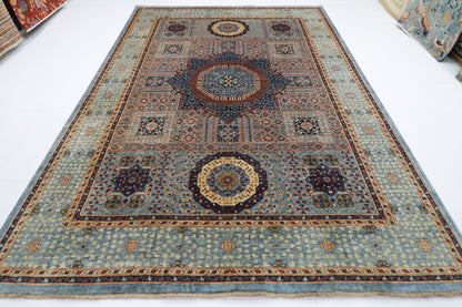 247 x 350 cm | Oriental Mamluk Gray Area Rug Afghan Hand Knotted Veg Dye Wool carpet