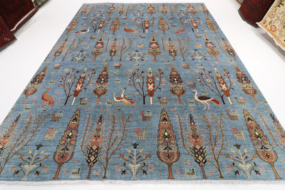 279 x 360 cm | Birds tree Design Hand Knotted veg Dye Wool Afghan Carpet