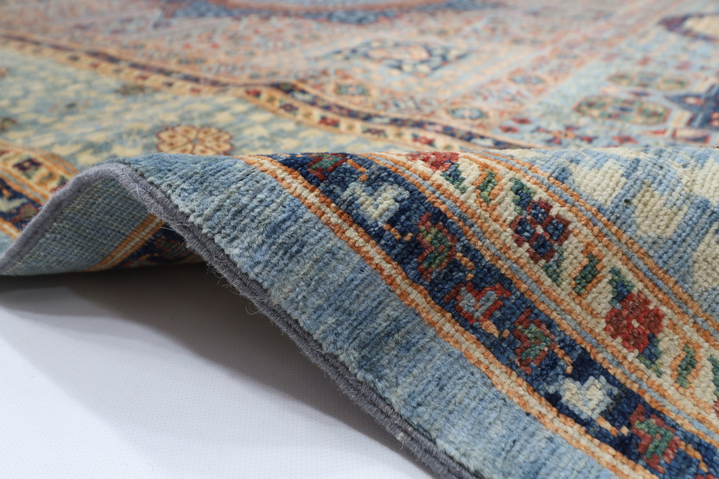 247 x 350 cm | Oriental Mamluk Gray Area Rug Afghan Hand Knotted Veg Dye Wool carpet