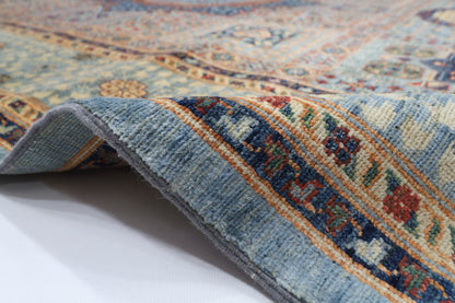 247 x 350 cm | Oriental Mamluk Gray Area Rug Afghan Hand Knotted Veg Dye Wool carpet