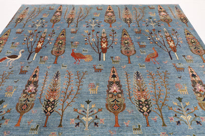 279 x 360 cm | Birds tree Design Hand Knotted veg Dye Wool Afghan Carpet