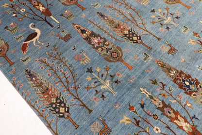 279 x 360 cm | Birds tree Design Hand Knotted veg Dye Wool Afghan Carpet