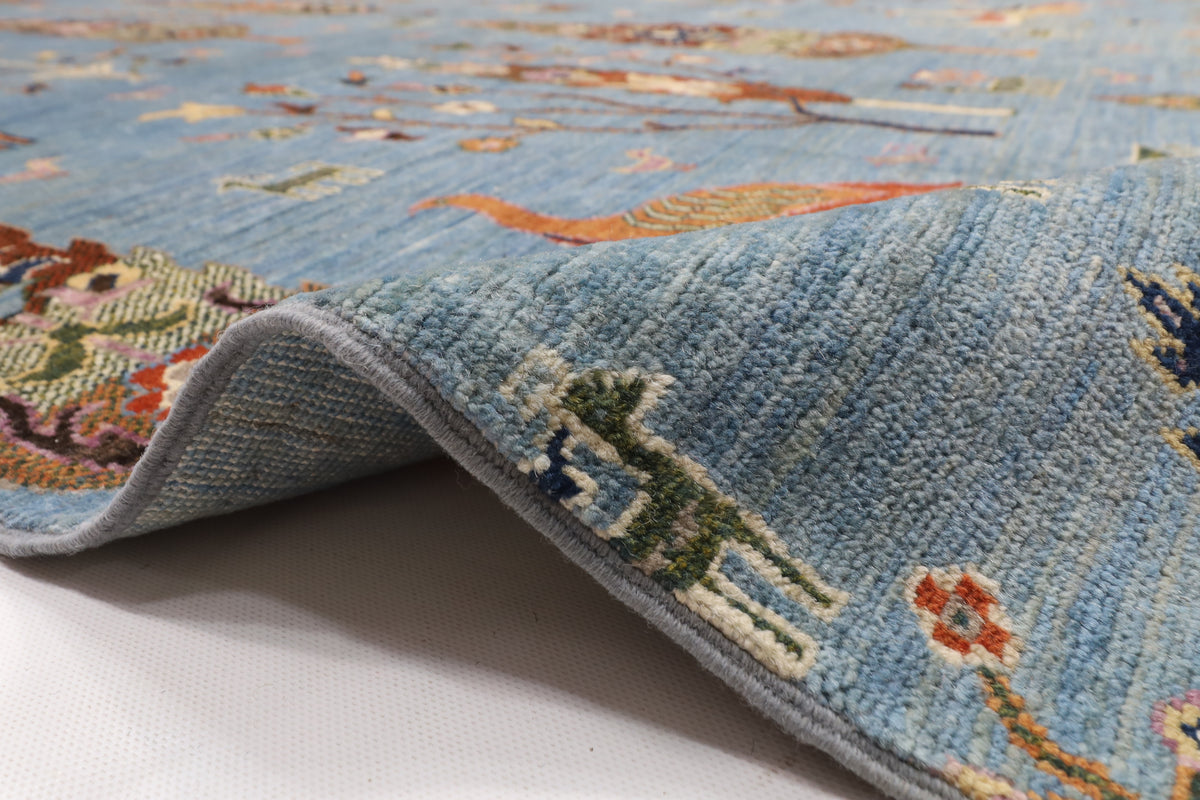 279 x 360 cm | Birds tree Design Hand Knotted veg Dye Wool Afghan Carpet