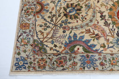 275 x 368 cm | Bidjar beige Design Hand Knotted veg Dye Wool Afghan Carpet