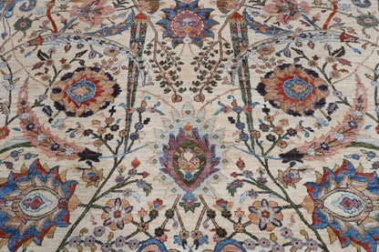 275 x 368 cm | Bidjar beige Design Hand Knotted veg Dye Wool Afghan Carpet
