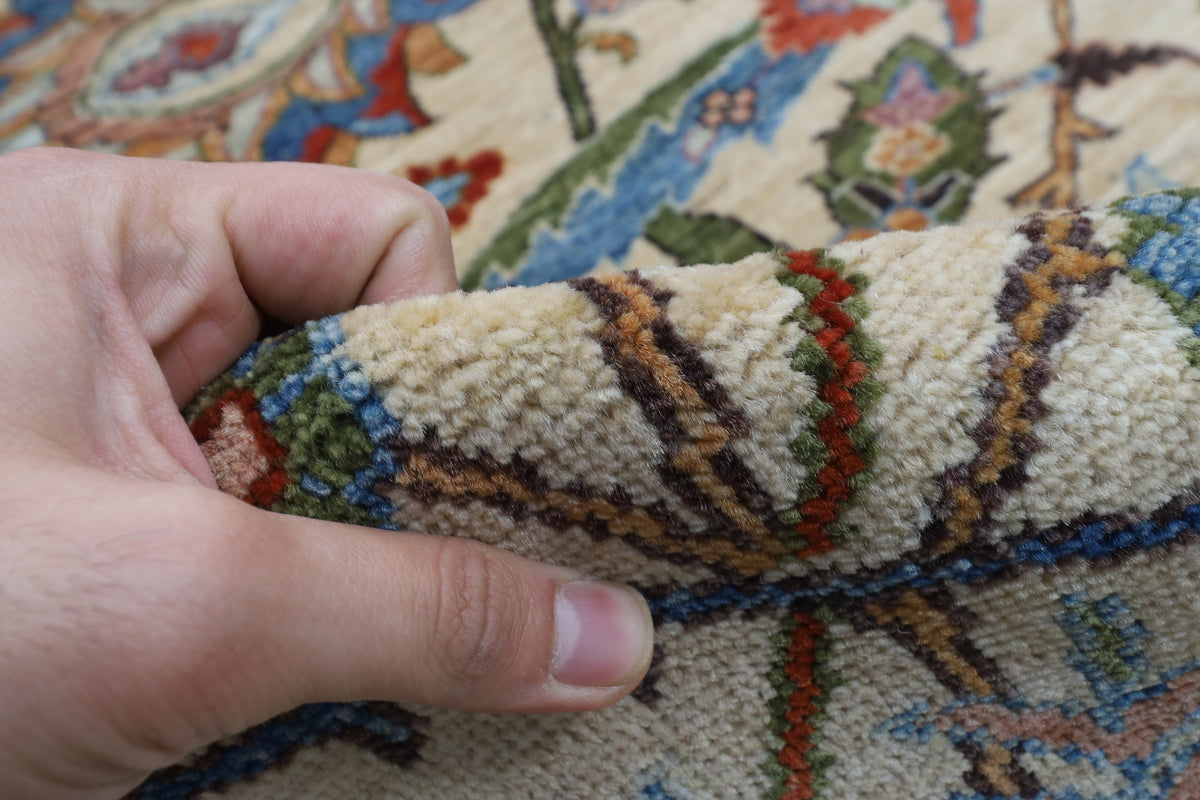 275 x 368 cm | Bidjar beige Design Hand Knotted veg Dye Wool Afghan Carpet